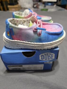 Hey Dude Kids Tie-Dye Pink Blue Green Sneakers